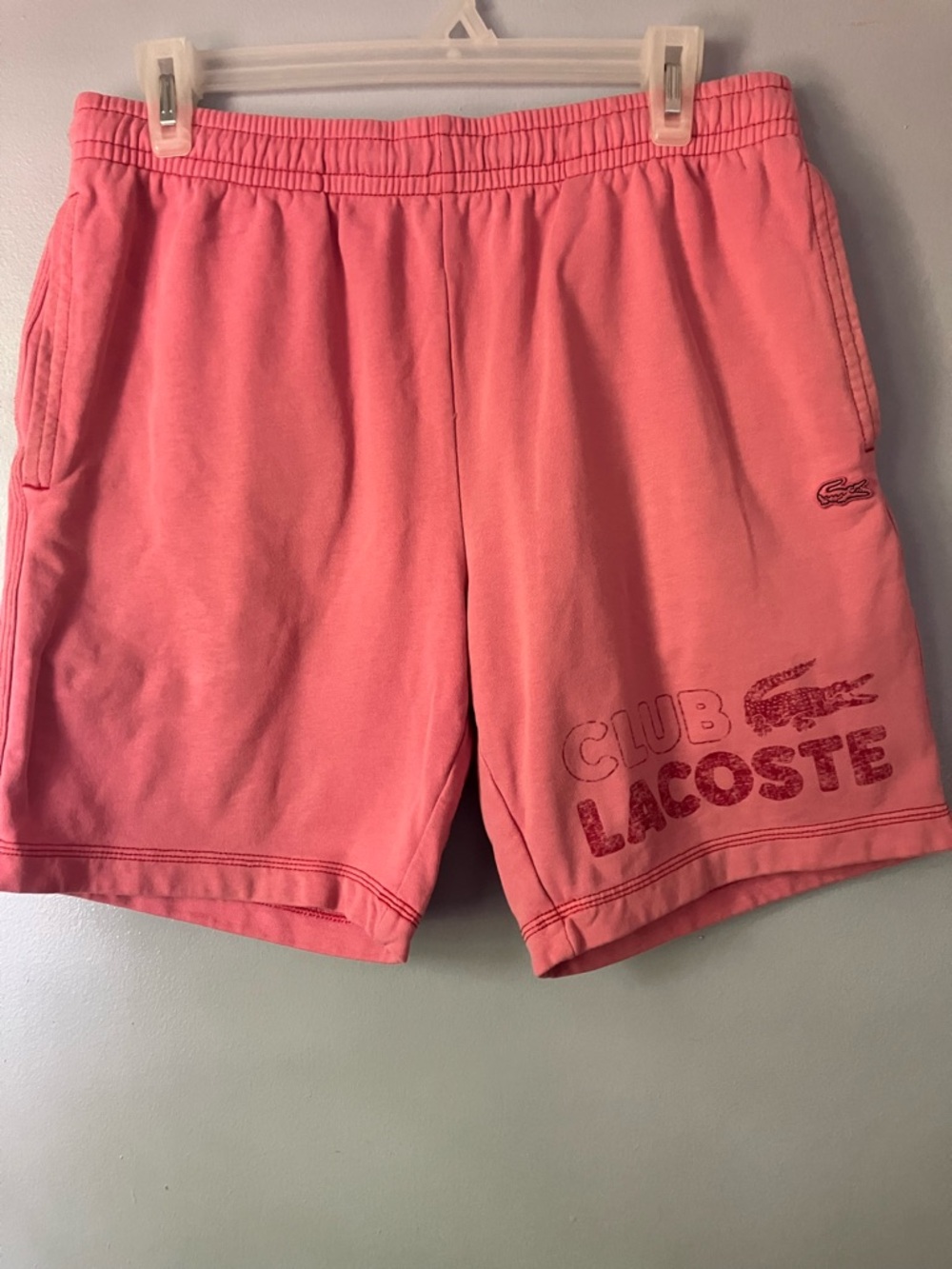 Lacoste Women’s Club Logo Coral Pink Athletic Shorts